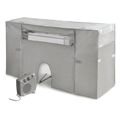 Rayen Wäscheständerabdeckung mit Heizung - Ausziehbar Grau 105-180cm