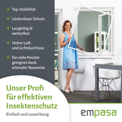 empasa Fliegengitter Fenster Master Slim Alurahmen weiss 150x160 cm