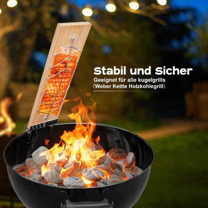 onlyfire Flammlachsbrett 2er Set aus Zedernholz, Edelstahl-Halterung