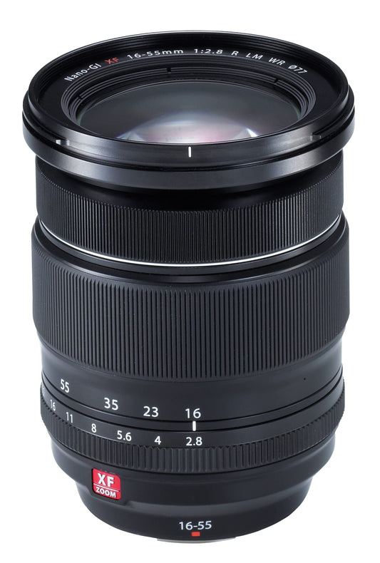 Fujifilm FUJINON XF16-55mmF2.8 R LM WR Objektiv, schwarzes Standard-Zoomobjektiv für diverse fotografische Anwendungen.
