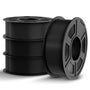 TECBEARS PLA Filament 1.75mm Schwarz, 4x 1kg Spulen für 3D Drucker, schwarze Filamentspulen vakuumverpackt