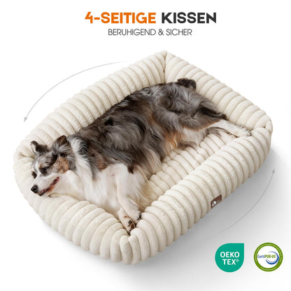 Upvilla Hundebett für kleine Hunde, waschbar, Memory-Schaum, Beige