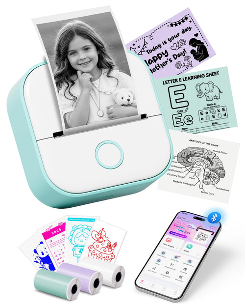 Memoking T02 Mini Thermodrucker, Bluetooth Sticker- und Fotodrucker im kompakten Taschenformat