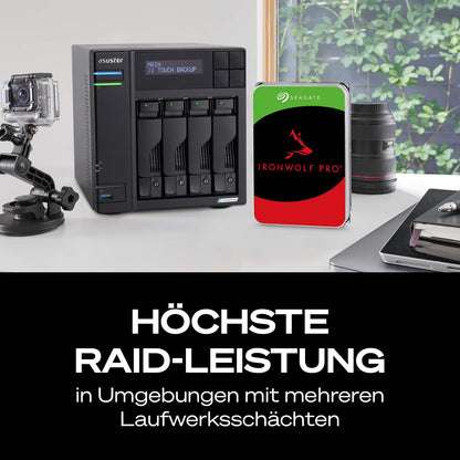 Seagate IronWolf Pro 28 TB NAS-Festplatte, 3.5 Zoll, SATA 6 Gb/s, CMR