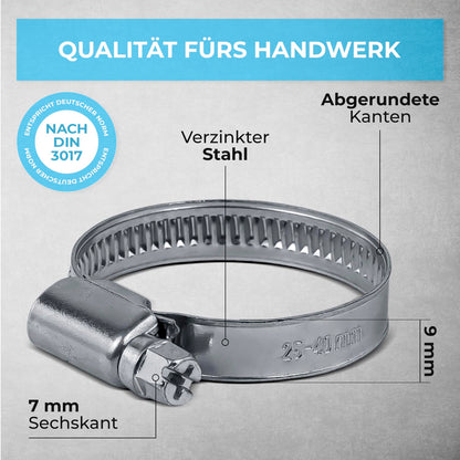 GRAFT Schlauchschellen Set 227-tlg. mit Wandhalterung & Schraubendreher