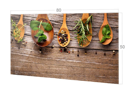 GRAZDesign Küchenrückwand Glas Kräuter – 80x50cm