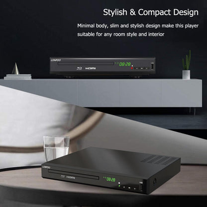 LONPOO LP-100 Blu-ray-Player mit HDMI, USB und Koaxial-Ausgang