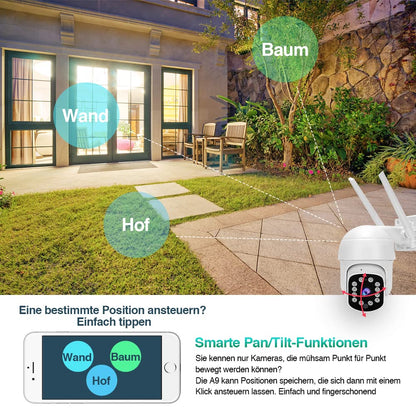 HiKam A9 2023 Aussen WLAN Überwachungskamera - 2K Schwenkbar