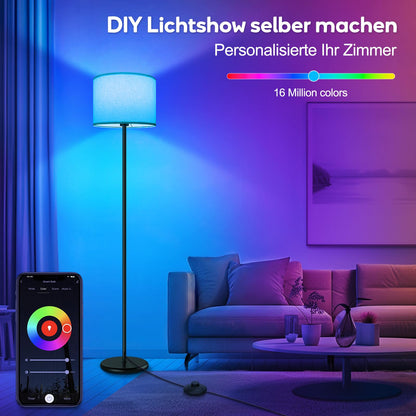 AmazeFun LED Stehlampe dimmbar, RGB, App-Steuerung, 156 cm