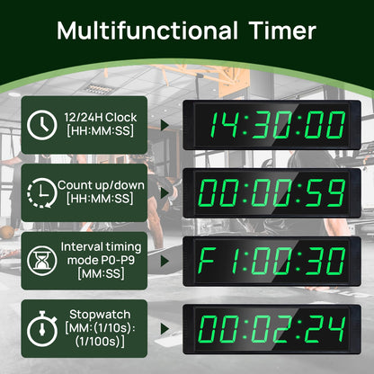 YZ Intervall-Timer mit Stoppuhr, LED-Wanduhr und Fernbedienung