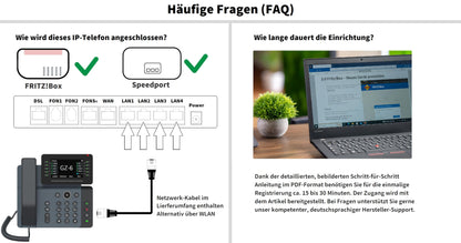 GEQUDIO VoIP Telefon GZ-6 - Fritzbox & Telekom kompatibel