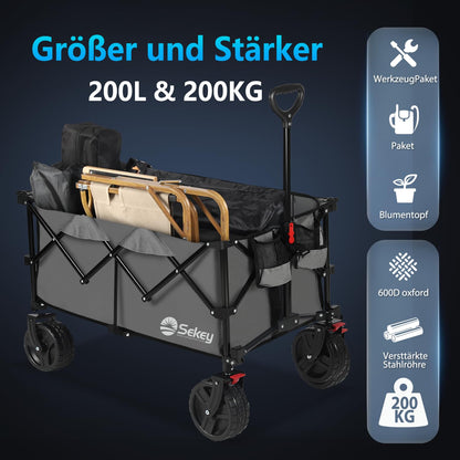 Sekey XXL Plus Bollerwagen Faltbar All Terrain - Anthrazit