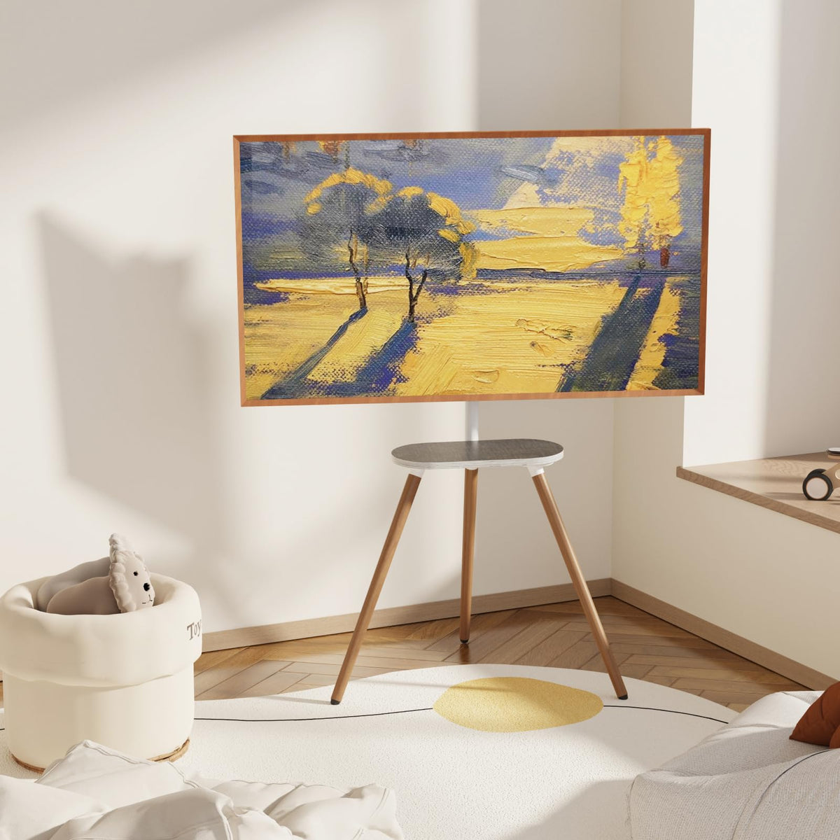 TV Staffelei mit Ablage ECOTINY für 43-65 Zoll Fernseher –