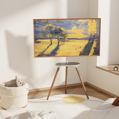 ECOTINY TV Staffelei Holz – 43-65 Zoll, Schwarze Walnuss