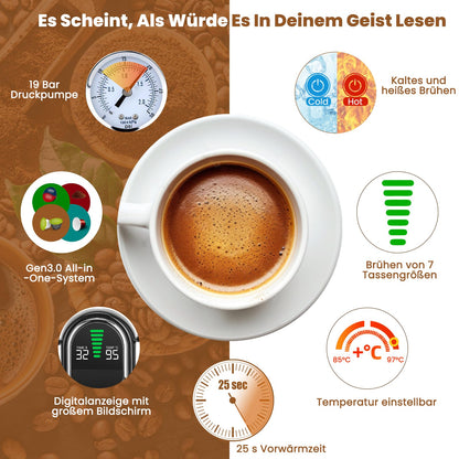 Magician1 Mini 5in1 Kapselmaschine - 20bar, Heiss/Kalt