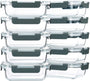 M MCIRCO Glas-Frischhaltedosen Set, 625 ml, 10 Stück, Borosilikatglas – rechteckige Glasbehälter mit Deckel