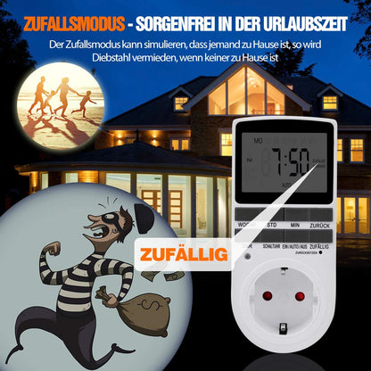 Digitale Zeitschaltuhr Steckdose – Deutsche Ausführung, 3er Set Weiss