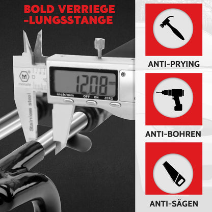 Tevlaphee Lenkradkralle, Auto Diebstahlsicherung, verstellbar, Schwarz