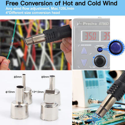 Preciva 8786D Heissluft Löt-/Entlötstation mit Lötkolben