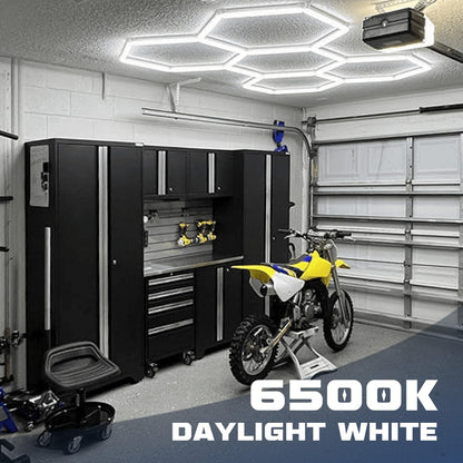 Hexagon LED Deckenleuchte für Garage Werkstatt - 5 Hexs, 6500K