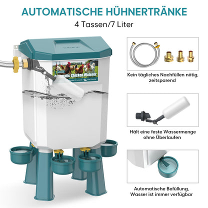 CHAMUTY Automatische Geflügeltränke 7L – Schwimmerventil