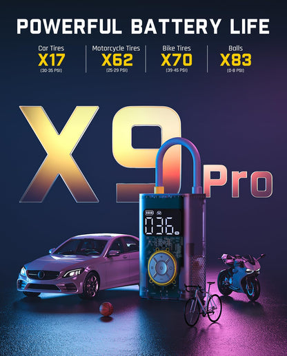 Fanttik X9 Pro Elektrische Luftpumpe, 150 PSI, Mechanisches Grau