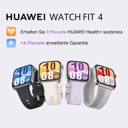HUAWEI Watch Fit 4 Smartwatch mit Fitness-Tracker, 5 ATM, Grau