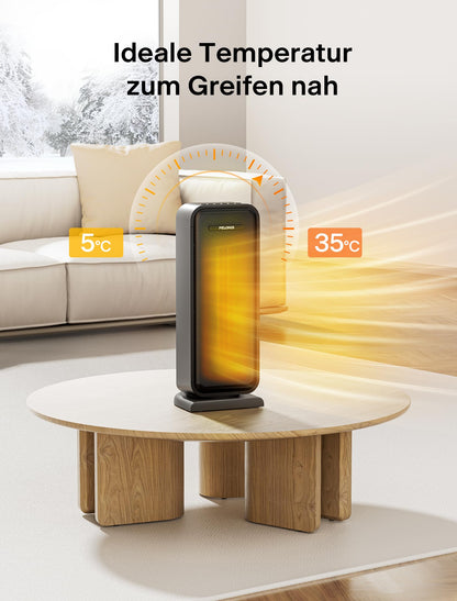 PELONIS Keramik Heizlüfter 2000 W mit Thermostat und 12-Stunden-Timer