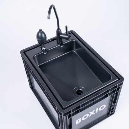 BOXIO WASH – Mobiles Spülbecken 40x30 Eurobox mit Pumpe