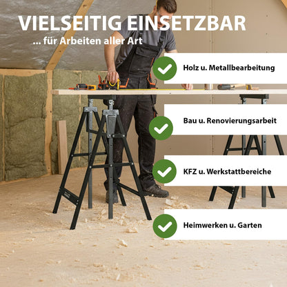 Baumarktplus Arbeitsbock 2er-Set höhenverstellbar 80-130 cm 400 kg