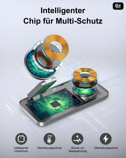 KEEPRO T8 Qi2 25 W 3-in-1 Ladestation für iPhone, Apple Watch, AirPods