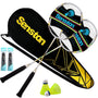 Senston Graphit Badminton Set - 2 Carbon-Schläger mit Tasche, 2 Federbälle und Griffbänder