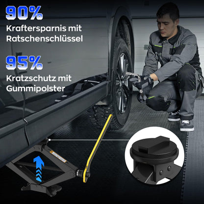 IMAYCC Scherenwagenheber 2,5 t Set mit Gummiauflage für BMW