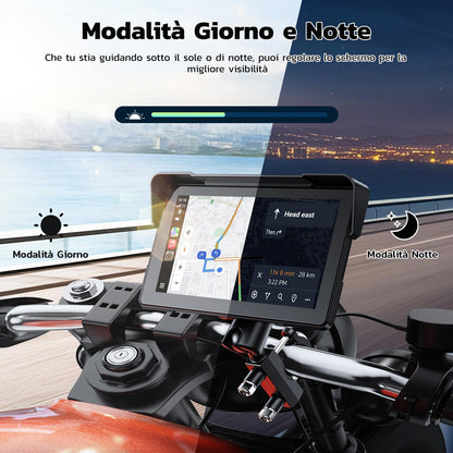 LAMTTO 7" Motorrad CarPlay & Android Auto Bildschirm IP67