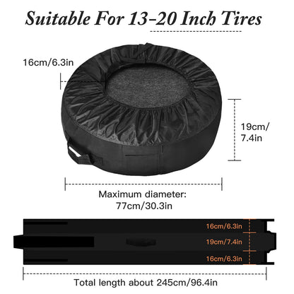 ZATOOTO Reifentaschen-Set für 4 Reifen (bis 20 Zoll) - Schwarz