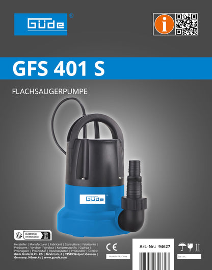 Güde Flachsaugerpumpe GFS 401 S – Entwässerungspumpe