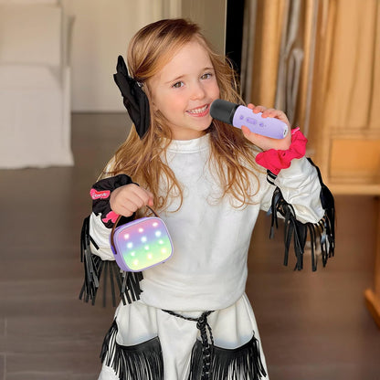YLL Mini Kinder Karaoke Maschine K1-L mit 2 Mikrofonen, Lila