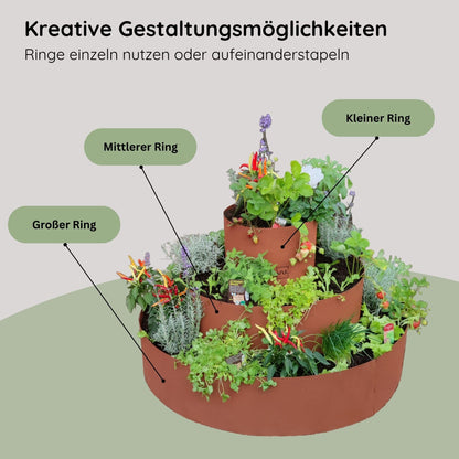 UNUS Garden Kräuterspirale Edelrost, 3 Ebenen, Ø 40–120 cm