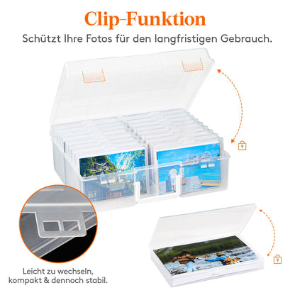 Lifewit Fotoaufbewahrungsbox mit 18 Fotoboxen für 10,1 x 15,2 cm Fotos