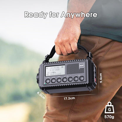 ROCAM CR1009PRO DAB Kurbelradio DAB+/UKW Solar Notfallradio 5000mAh