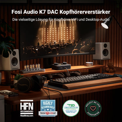 Fosi Audio K7 DAC Kopfhörer Verstärker für PC/Gaming USB-C
