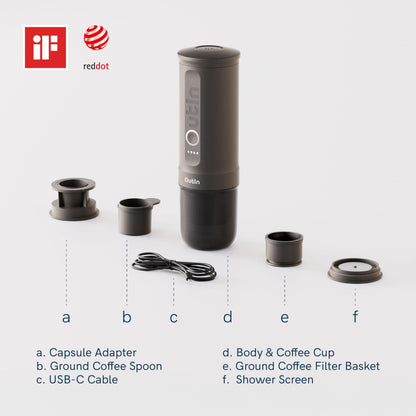 OutIn Nano Tragbare Espressomaschine mit Akku für Kaffee und Kapseln