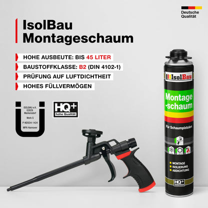 Isolbau Bauschaum Montageschaum 1K PU Pistolenschaum 12x 750ml