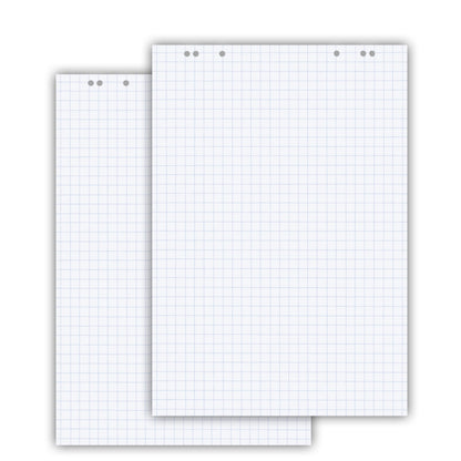 Conipa Flipchartpapier 65x98 cm kariert, 80 g/qm, 5 Blöcke à 20 Blatt, weiss, mit Universallochung