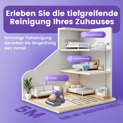 Yassol Milbenstaubsauger für Matratzen – UV-Licht Heissluft
