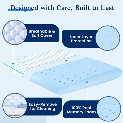 Iwacool Kühlkissen Memory Foam 40x60 für Bauch- und Rückenschläfer