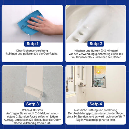 Mollor Badewannenlack weiss 1 kg, Fliesenfarbe Reparaturset