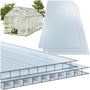 tectake Polycarbonat Doppelstegplatten 10er Set 121 x 60,5 cm, lichtdurchlässig, für Gewächshaus