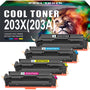 Cool Toner 203X/203A Tonerset kompatibel für HP Color LaserJet Pro MFP – 4 Tonerkartuschen: Schwarz, Cyan, Gelb, Magenta