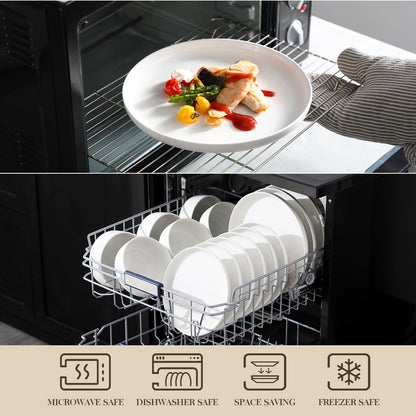 MALACASA LUNA Tafelservice 18-tlg - Weiss Porzellan